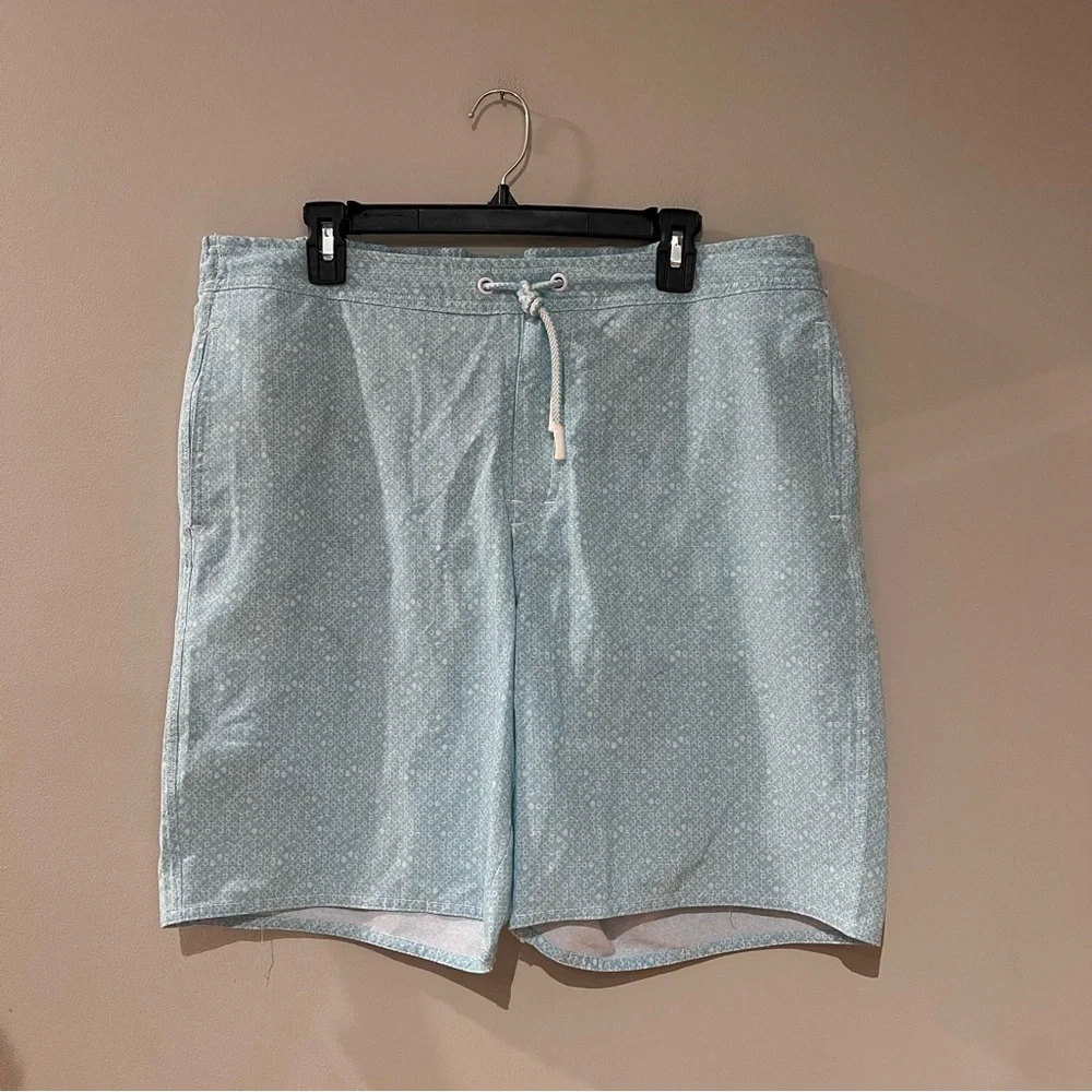 johnnie-O Light Blue Microdot Swim Trunks
